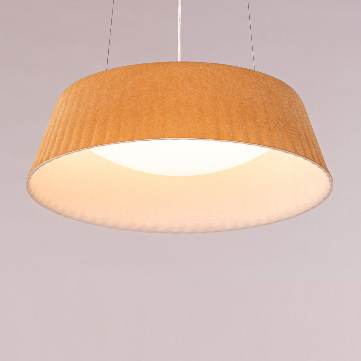 White Teak Curved Logic Beige Built-In LED Acrylic Pendant Light