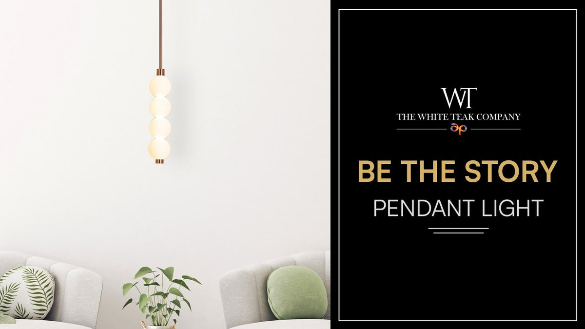White Teak Be The Story Gold Built-In LED Pendant Light
