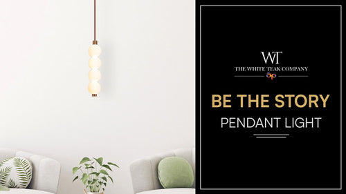 White Teak Be The Story Gold Built-In LED Pendant Light