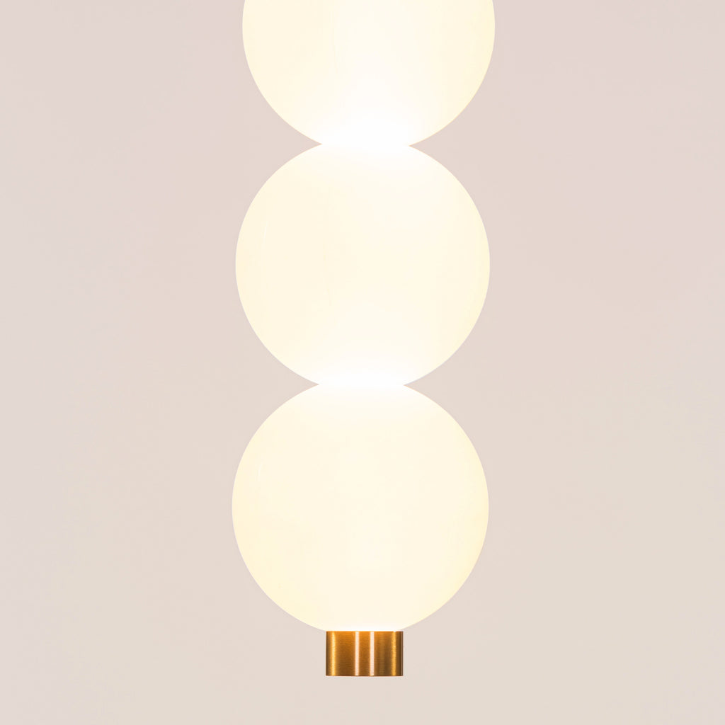 White Teak Be The Story Gold Built-In LED Pendant Light