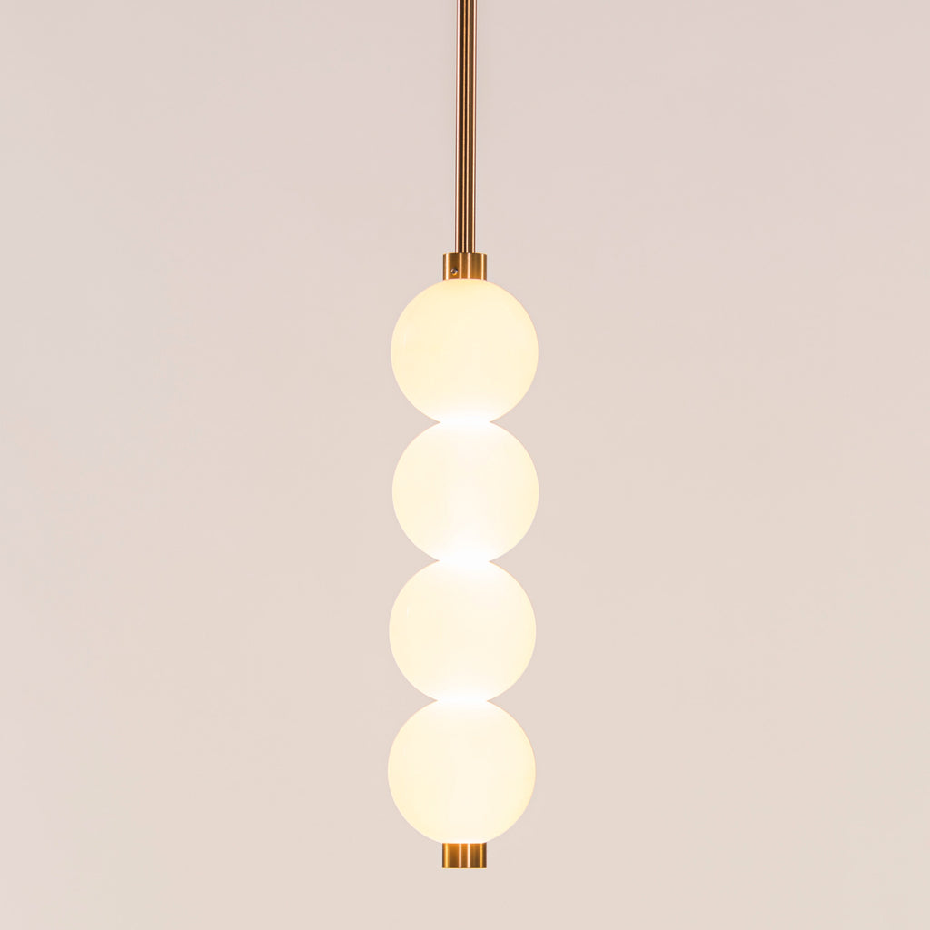 White Teak Be The Story Gold Built-In LED Pendant Light