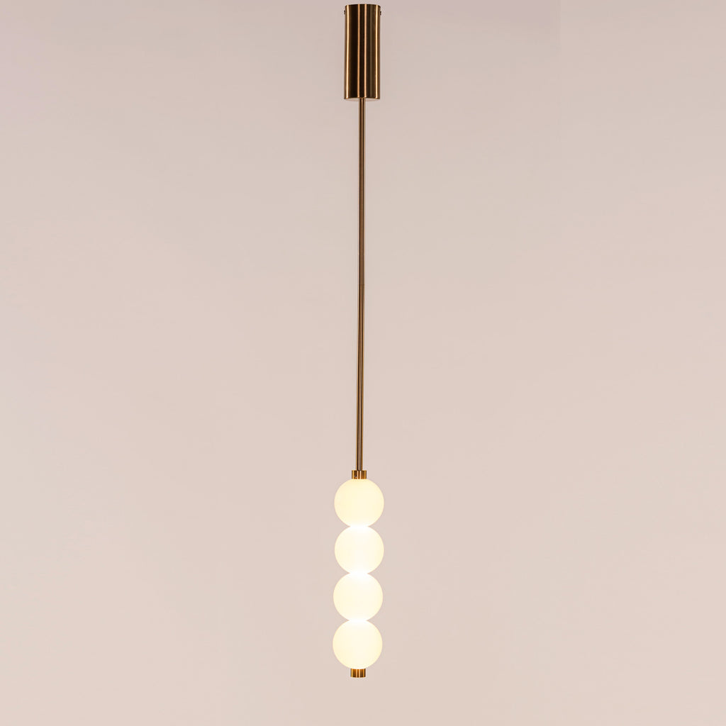 White Teak Be The Story Gold Built-In LED Pendant Light