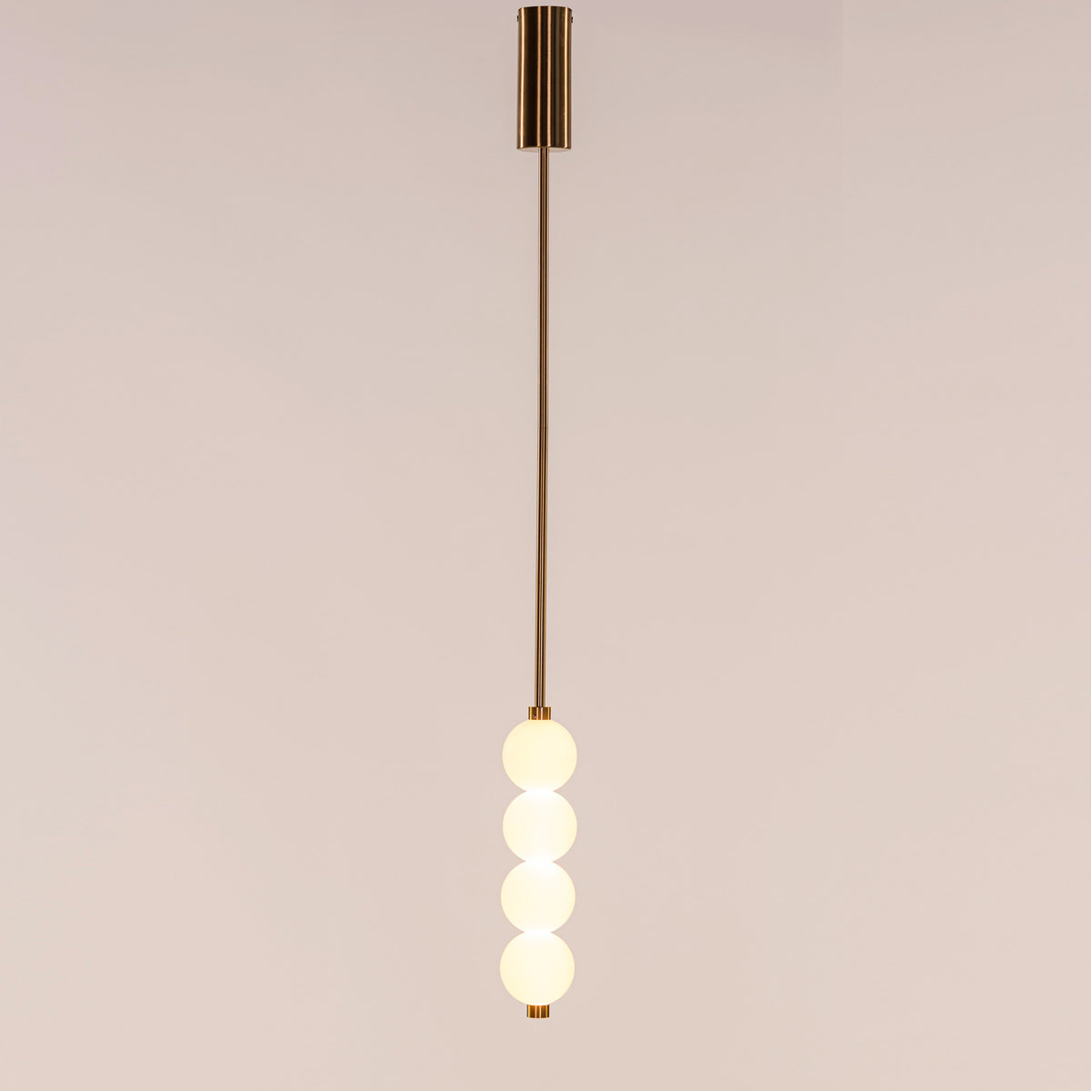 White Teak Be The Story Gold Built-In LED Pendant Light