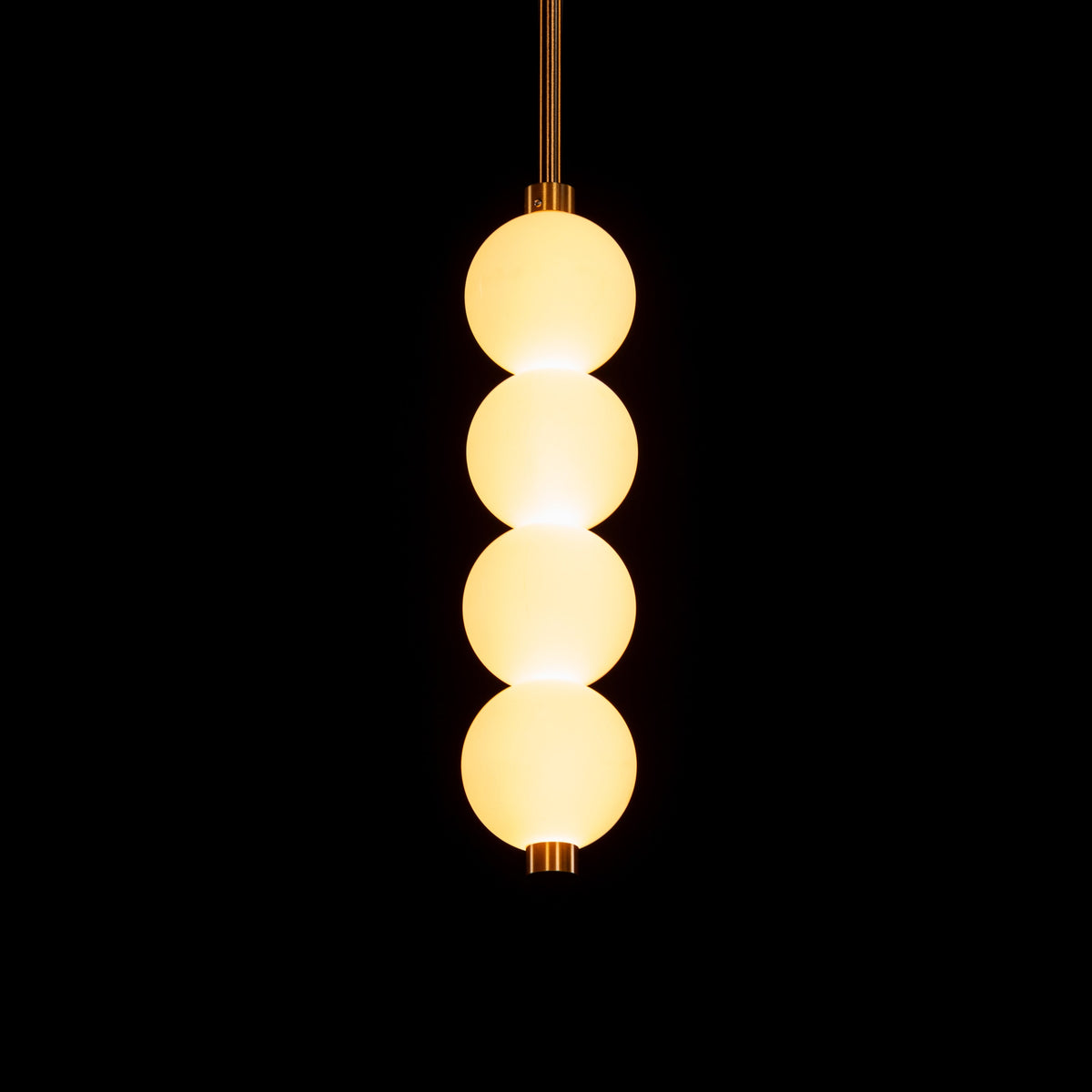 White Teak Be The Story Gold Built-In LED Pendant Light