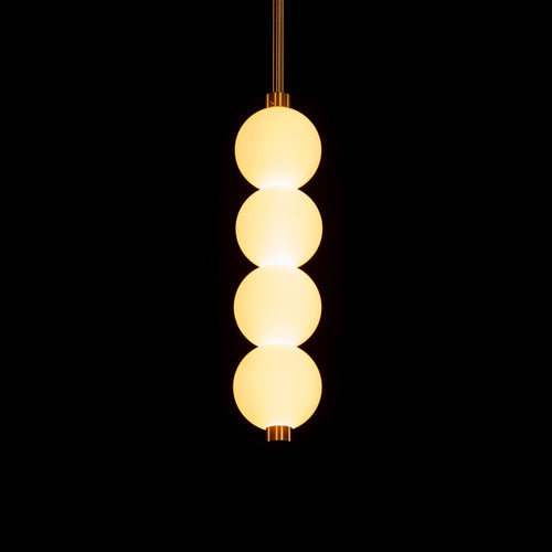 White Teak Be The Story Gold Built-In LED Pendant Light