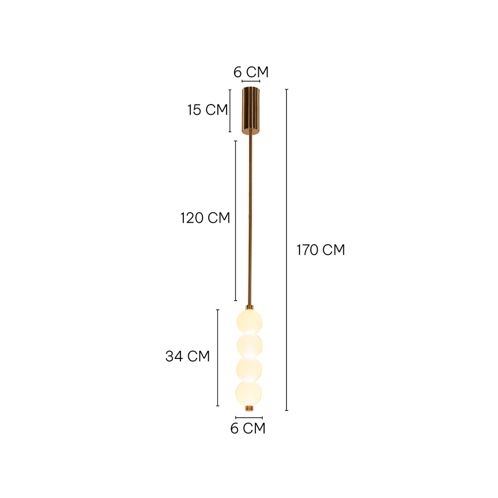 White Teak Be The Story Gold Built-In LED Pendant Light