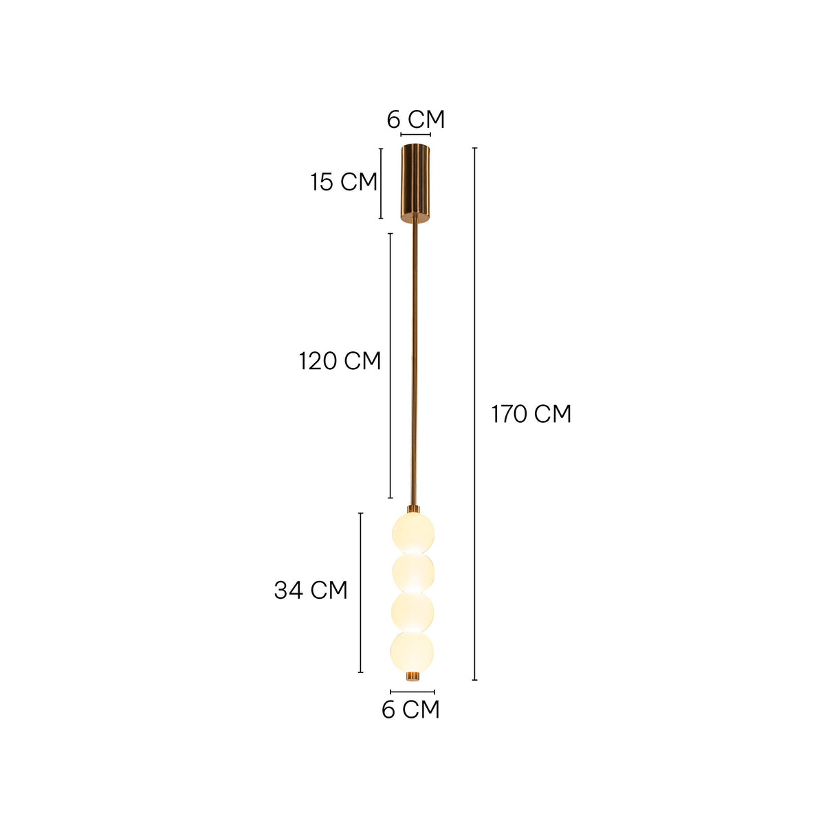 White Teak Be The Story Gold Built-In LED Pendant Light