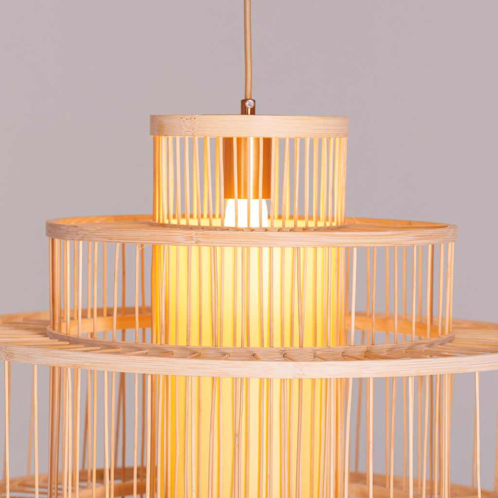 White Teak Goodbye Hurts Wooden Pendant Light