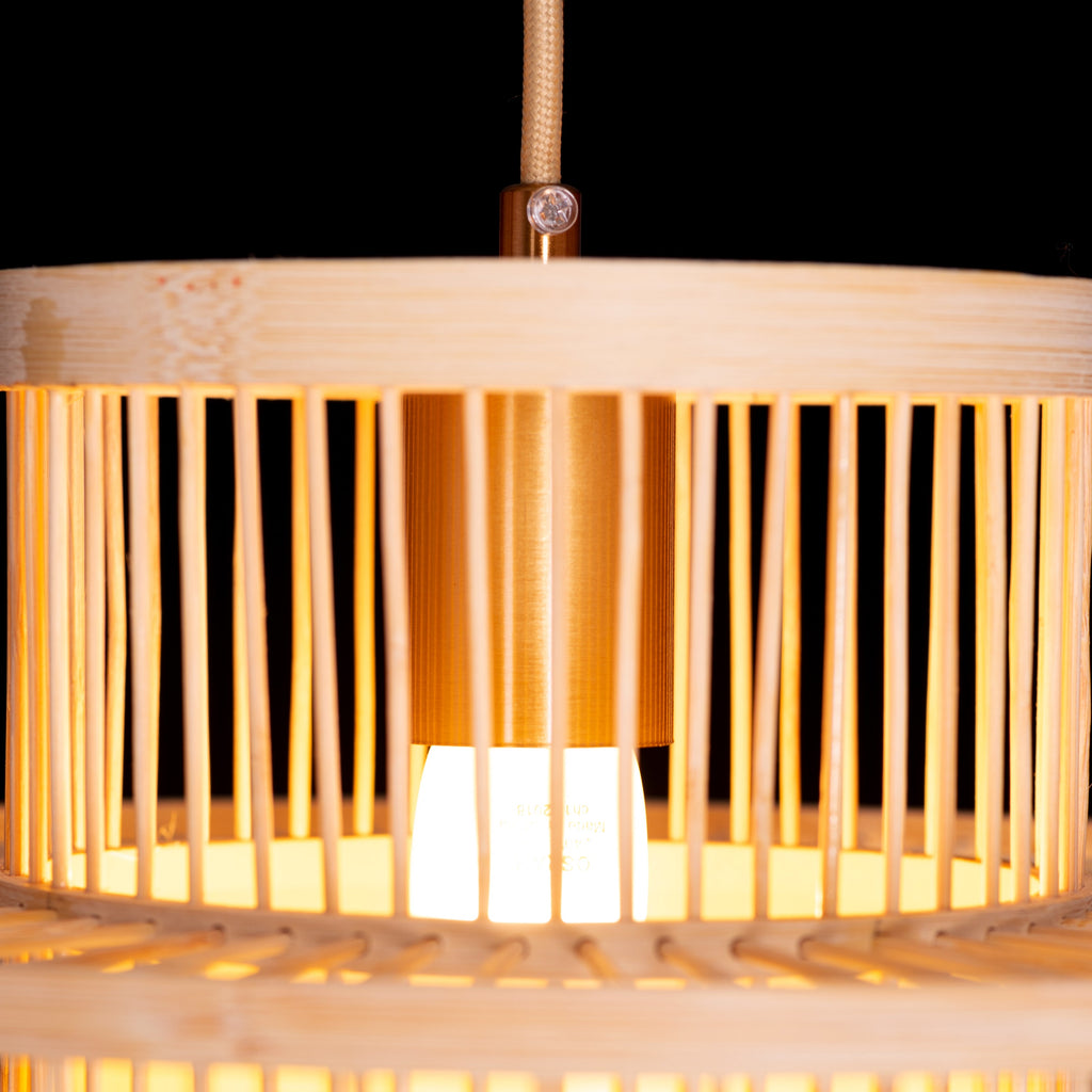 White Teak Goodbye Hurts Wooden Pendant Light