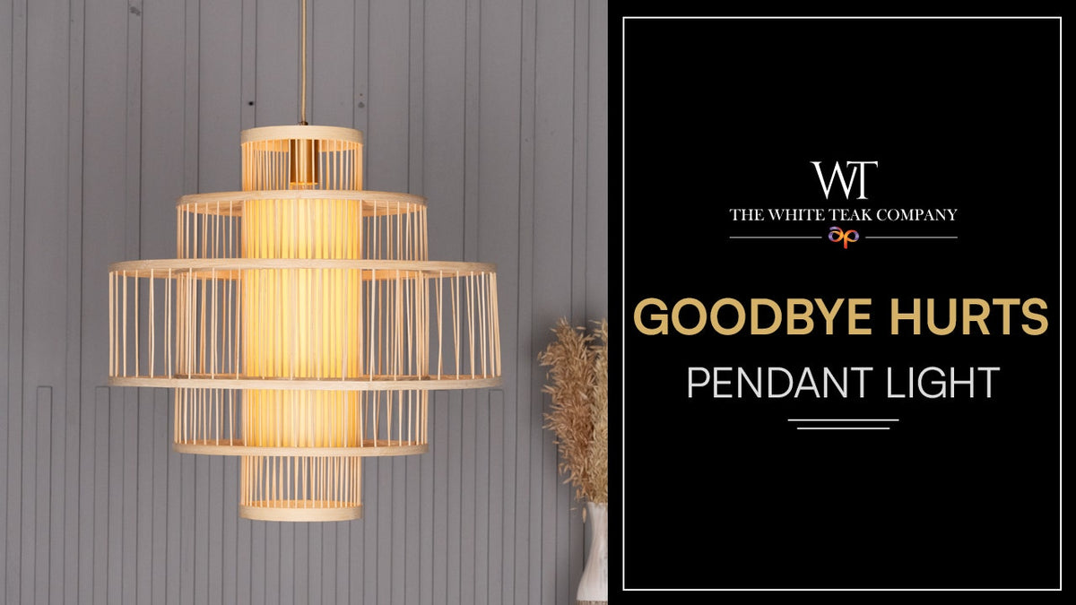 White Teak Goodbye Hurts Wooden Pendant Light