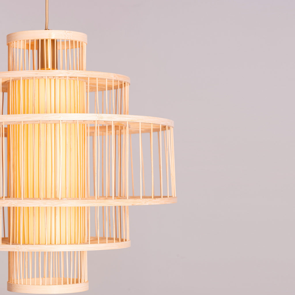 White Teak Goodbye Hurts Wooden Pendant Light