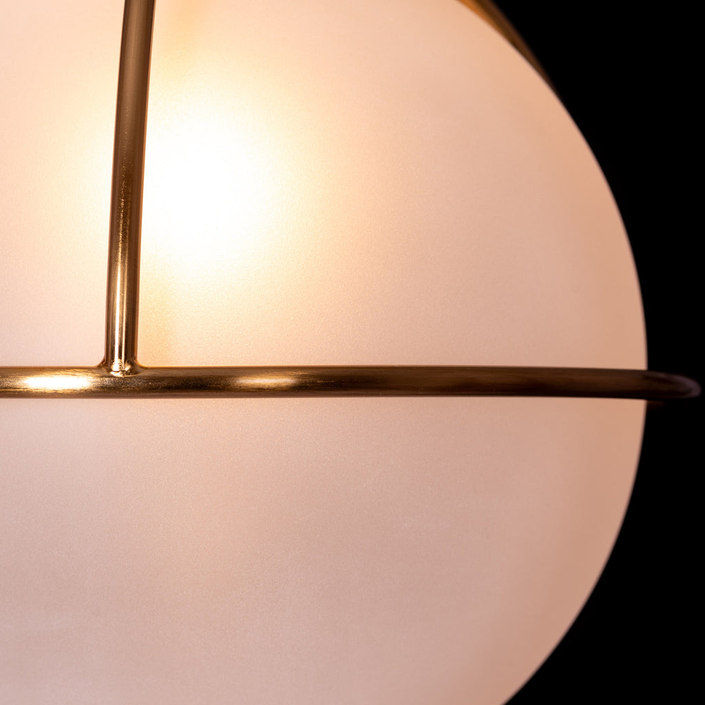 White Teak Find Me Nowhere Gold Frosted Glass Pendant Light