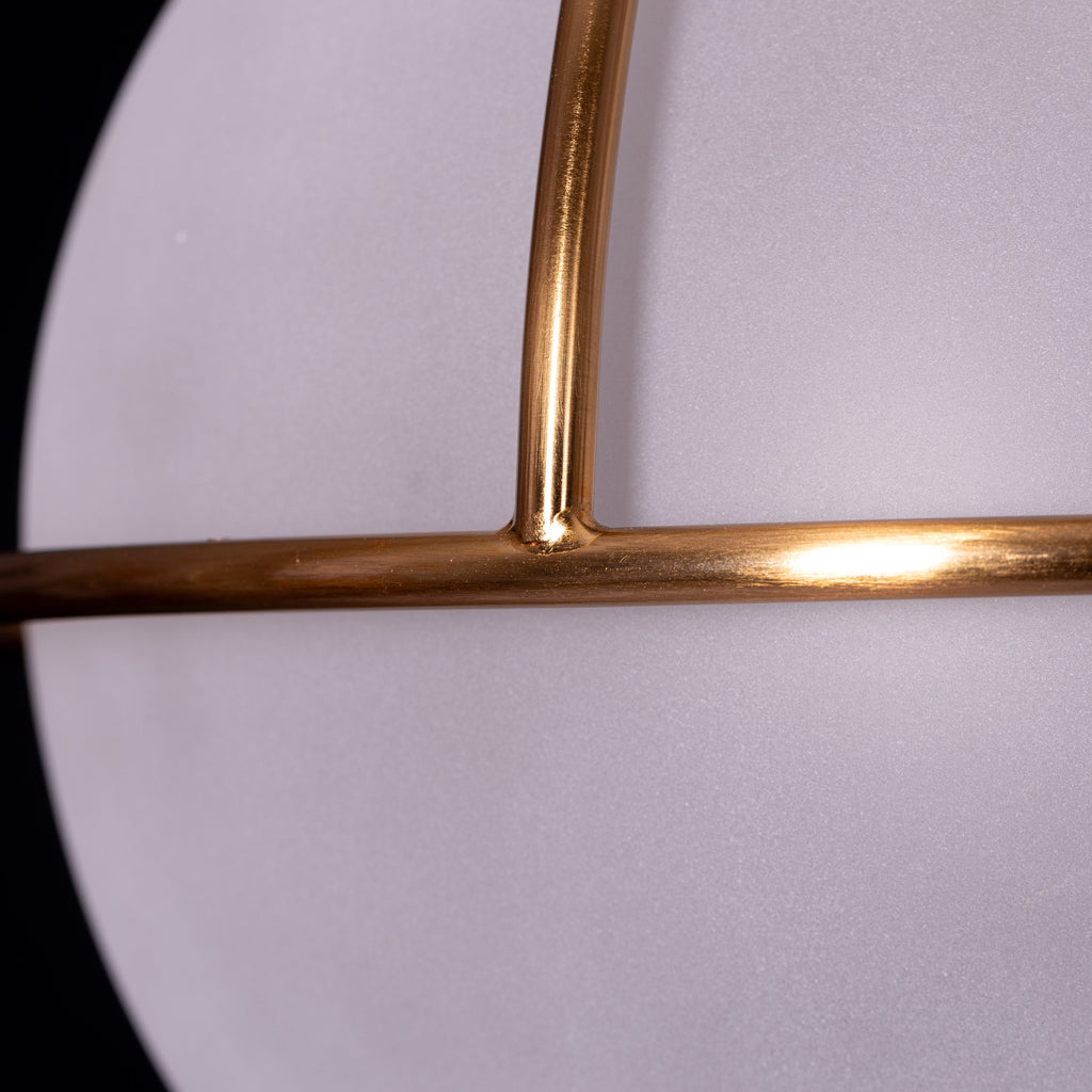 White Teak Find Me Nowhere Gold Frosted Glass Pendant Light