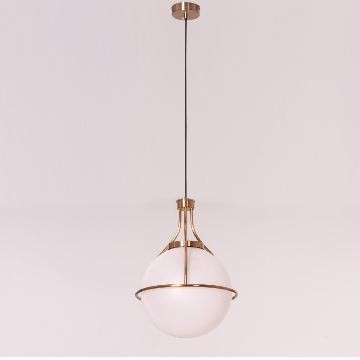 White Teak Find Me Nowhere Gold Frosted Glass Pendant Light