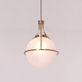 White Teak Find Me Nowhere Gold Frosted Glass Pendant Light