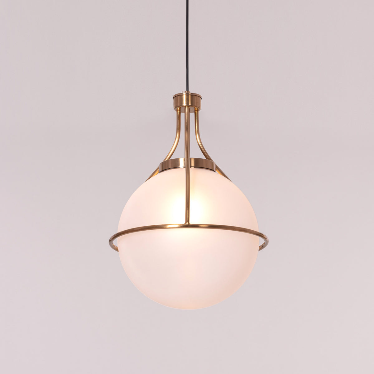 White Teak Find Me Nowhere Gold Frosted Glass Pendant Light