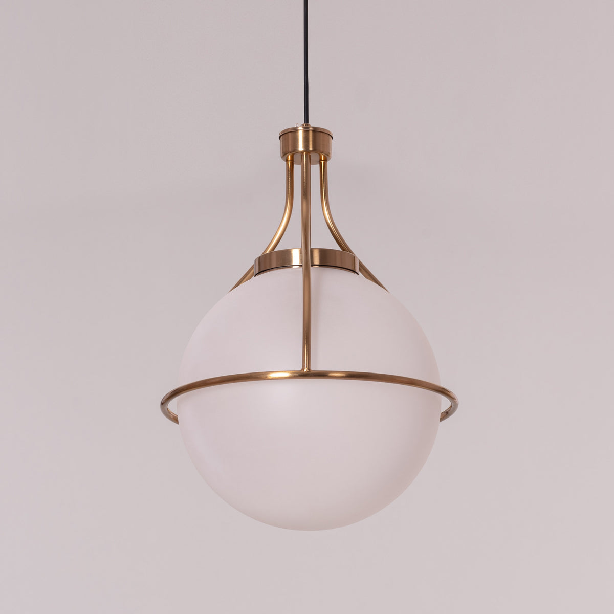 White Teak Find Me Nowhere Gold Frosted Glass Pendant Light