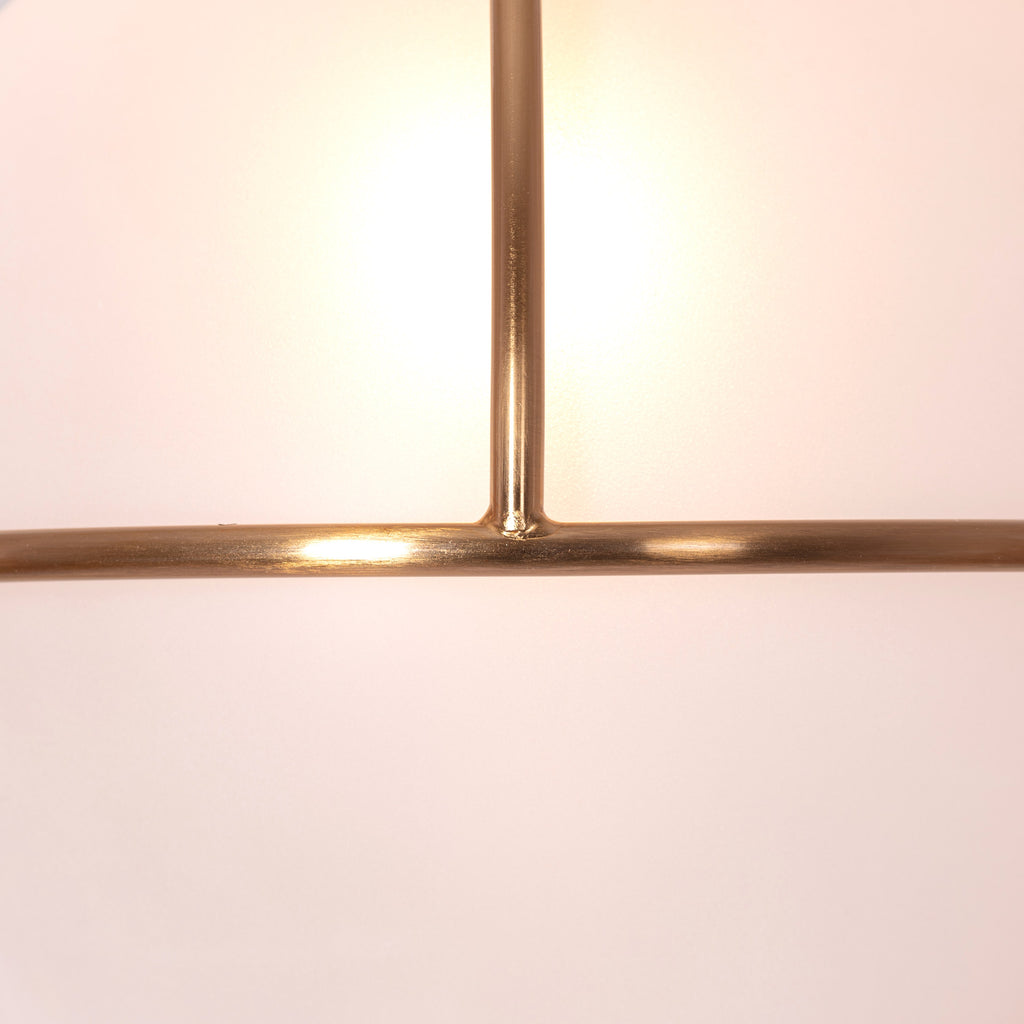 White Teak Find Me Nowhere Gold Frosted Glass Pendant Light
