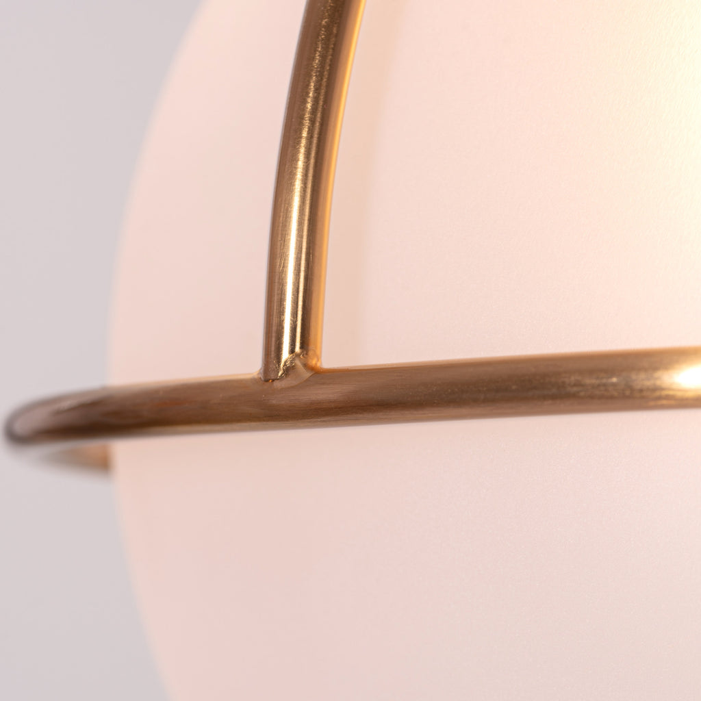 White Teak Find Me Nowhere Gold Frosted Glass Pendant Light