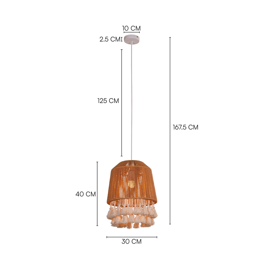 White Teak Boho Babe Rattan Pendant Light