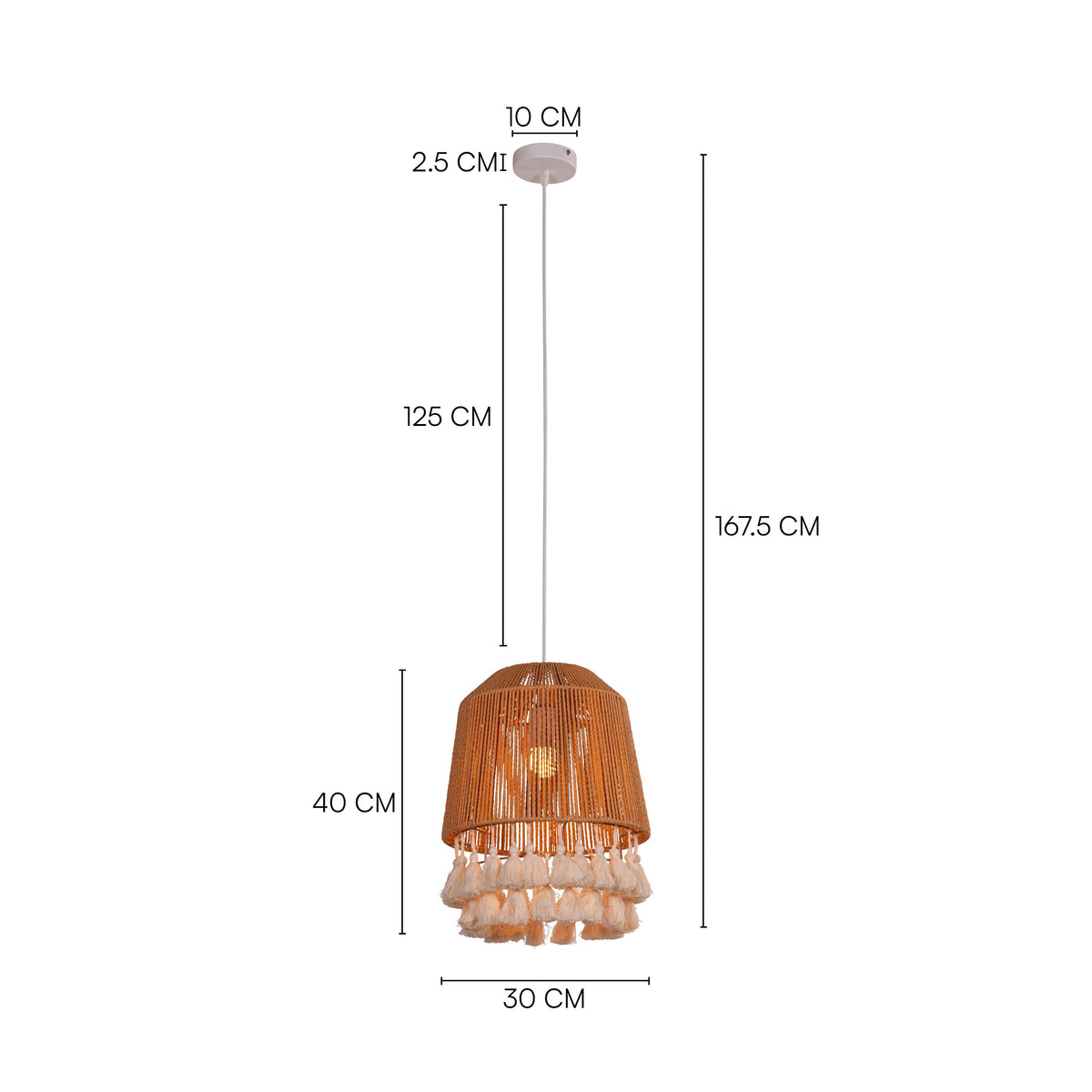 White Teak Boho Babe Rattan Pendant Light
