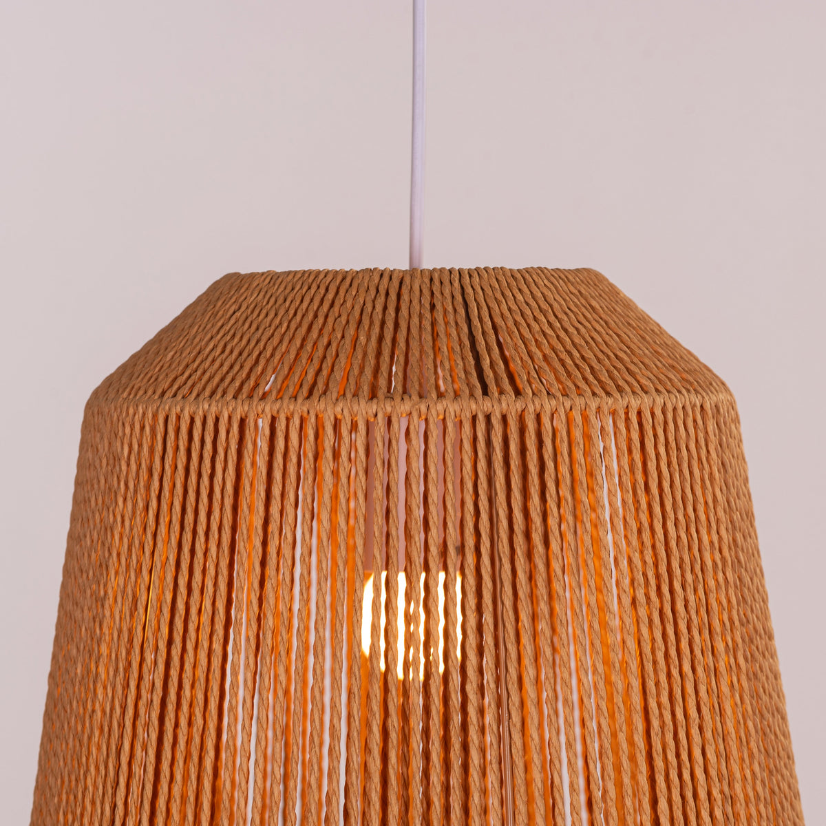 White Teak Boho Babe Rattan Pendant Light