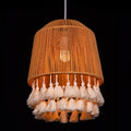 White Teak Boho Babe Rattan Pendant Light