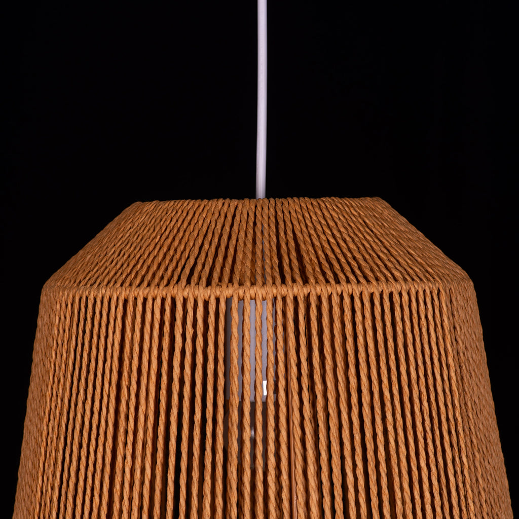 White Teak Boho Babe Rattan Pendant Light