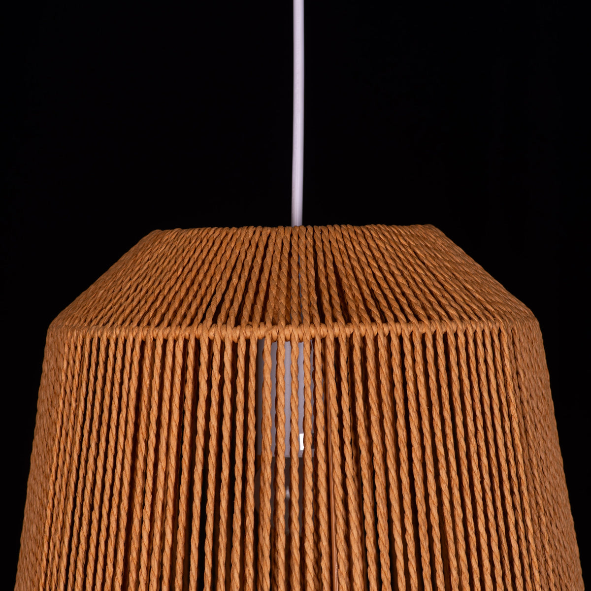 White Teak Boho Babe Rattan Pendant Light