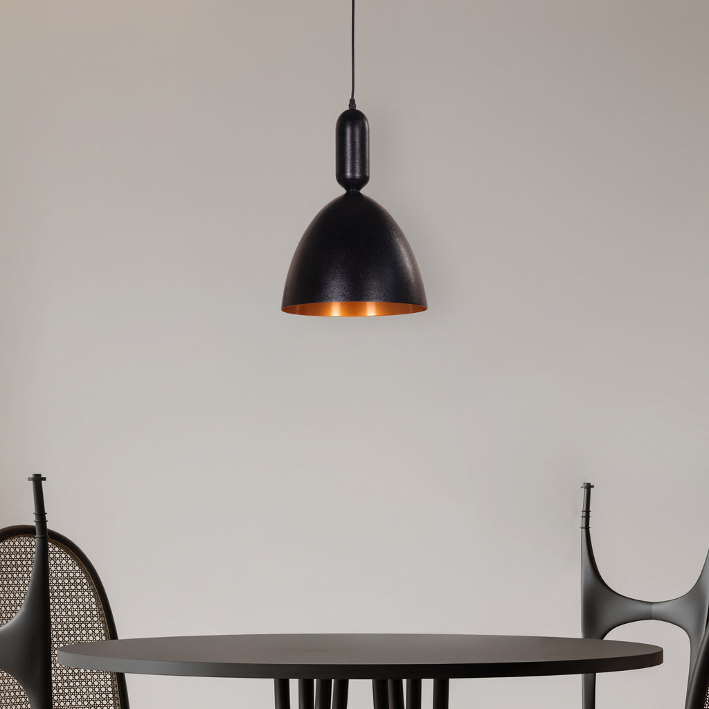 White Teak Want To Speak Black Pendant Light