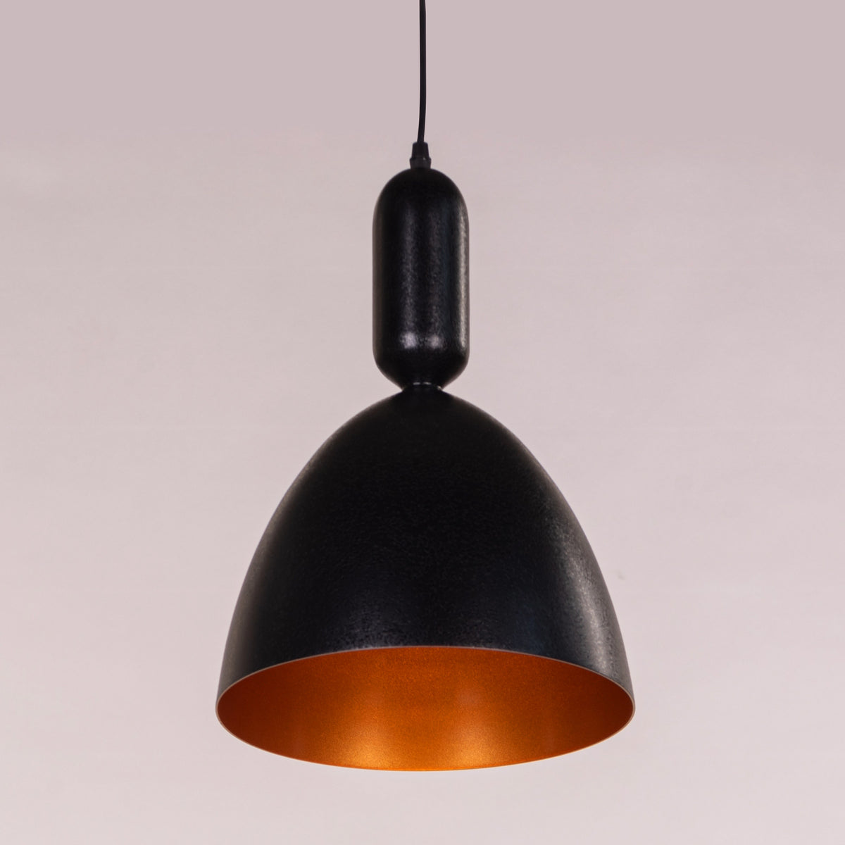 White Teak Want To Speak Black Pendant Light