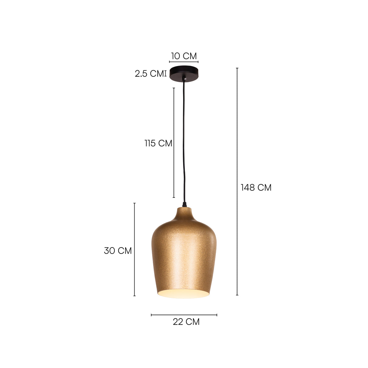 White Teak Want To Glow Gold Pendant Light