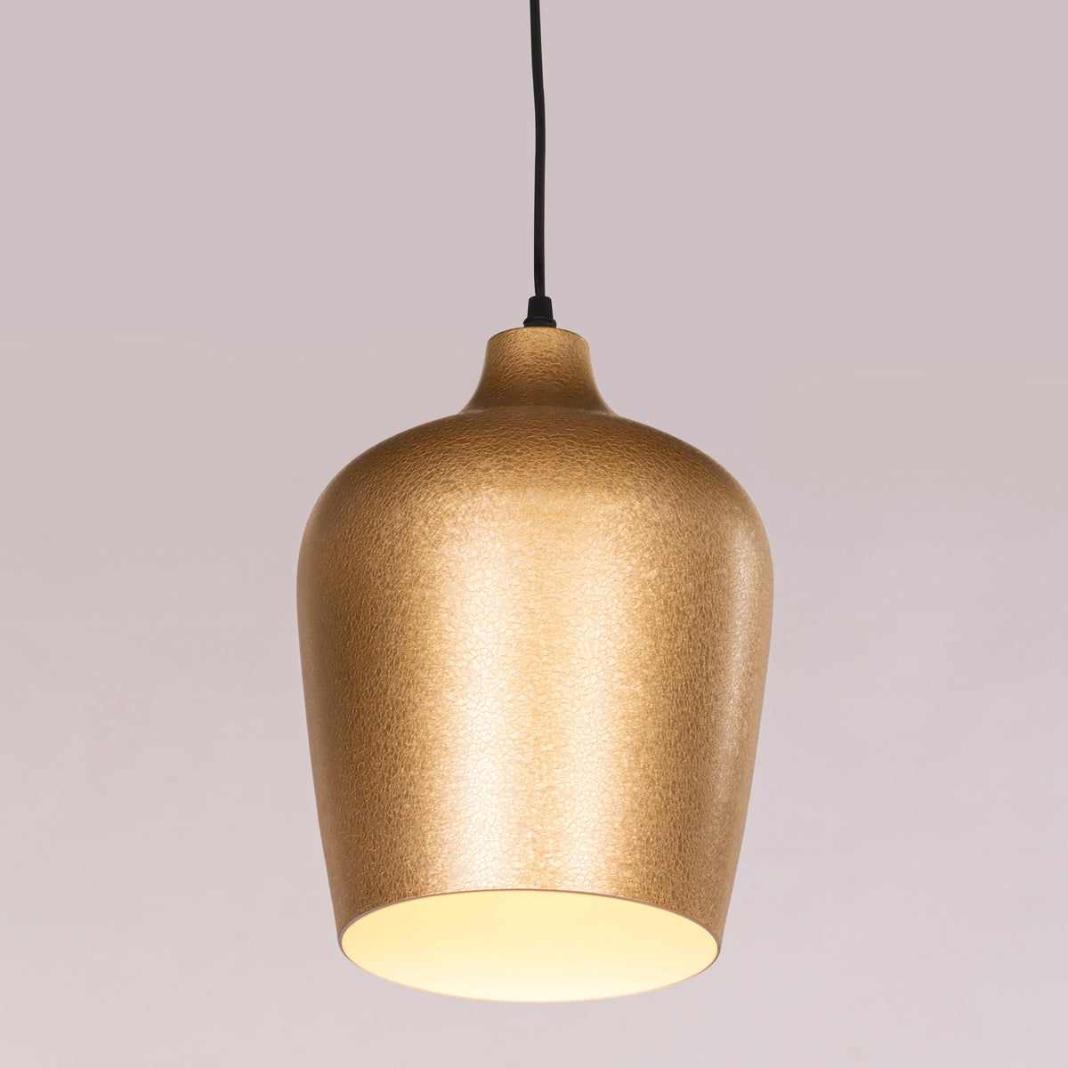 White Teak Want To Glow Gold Pendant Light