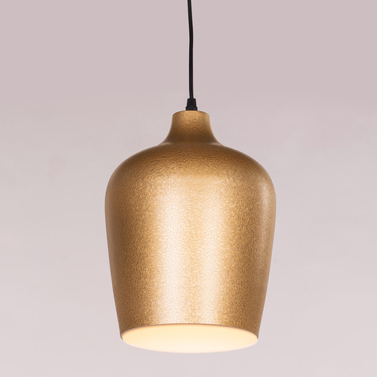 White Teak Want To Glow Gold Pendant Light