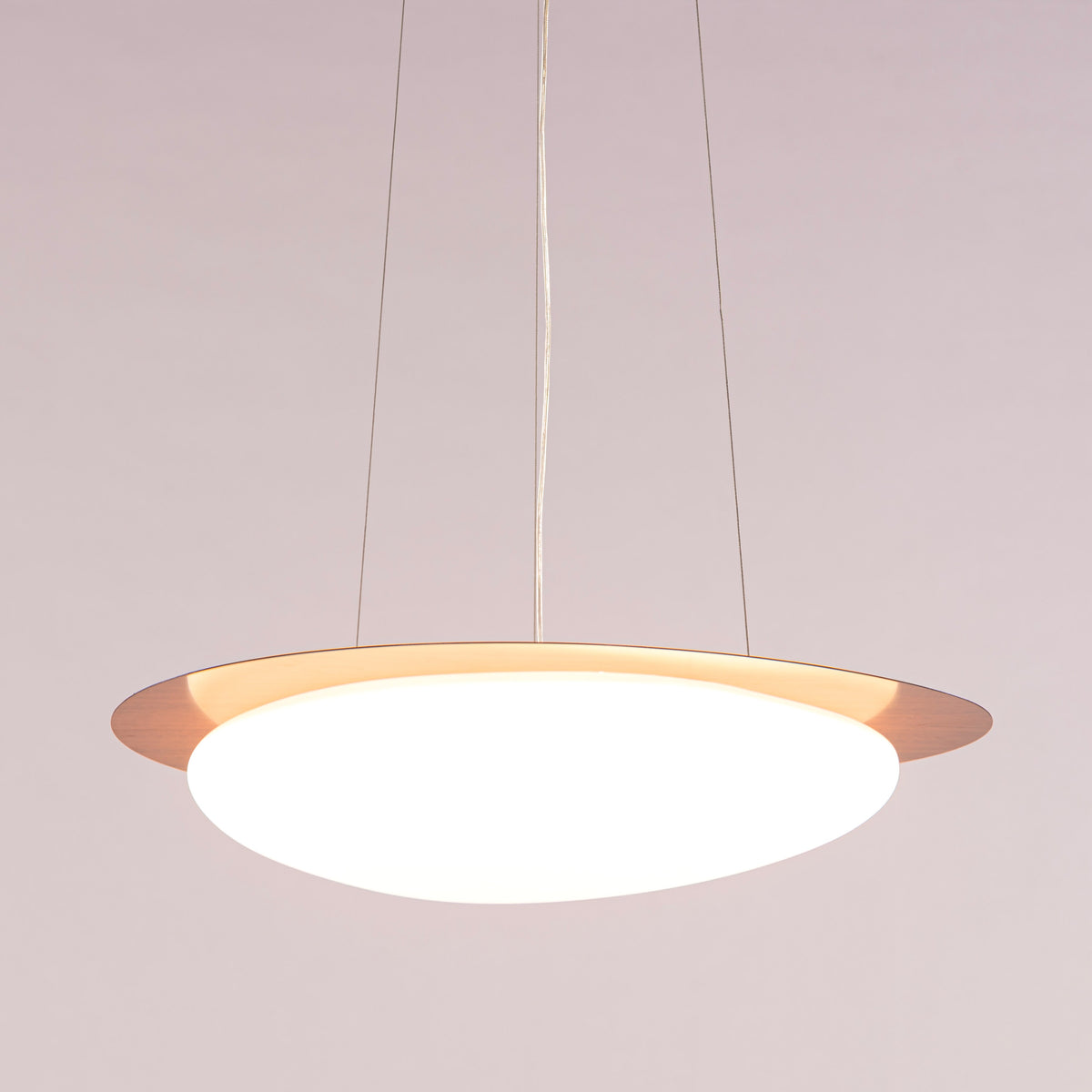 White Teak Pavlova Built-In LED Acrylic Pendant Light