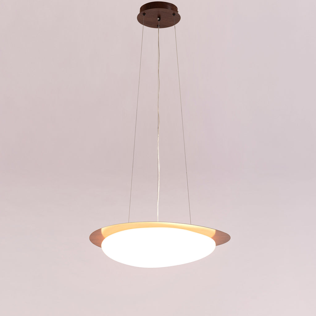 White Teak Pavlova Built-In LED Acrylic Pendant Light