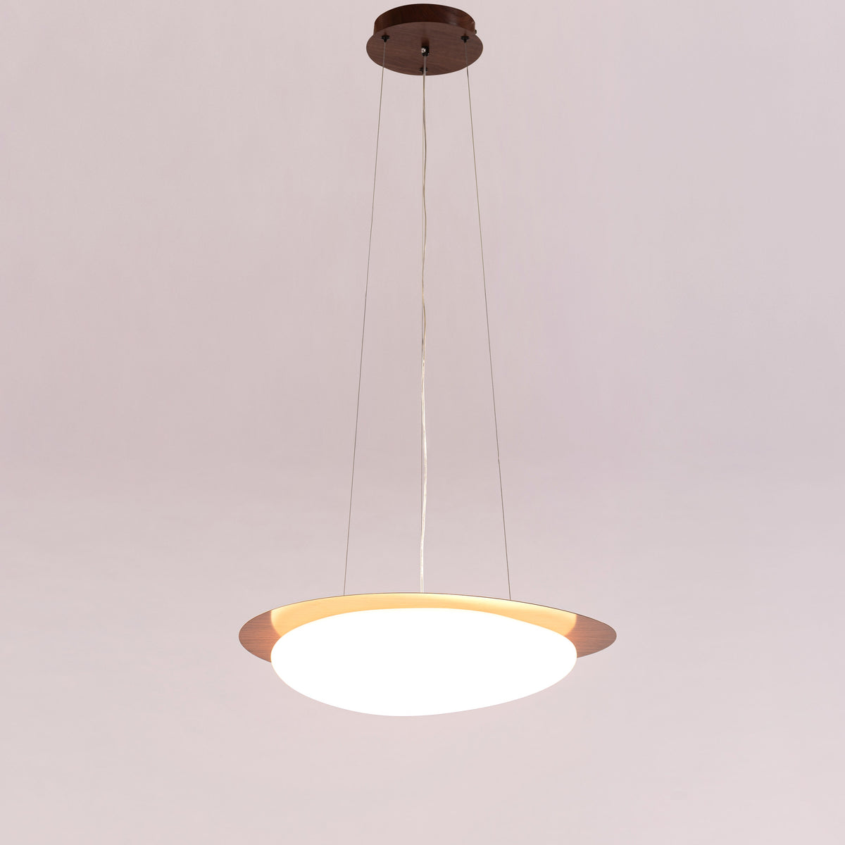 White Teak Pavlova Built-In LED Acrylic Pendant Light