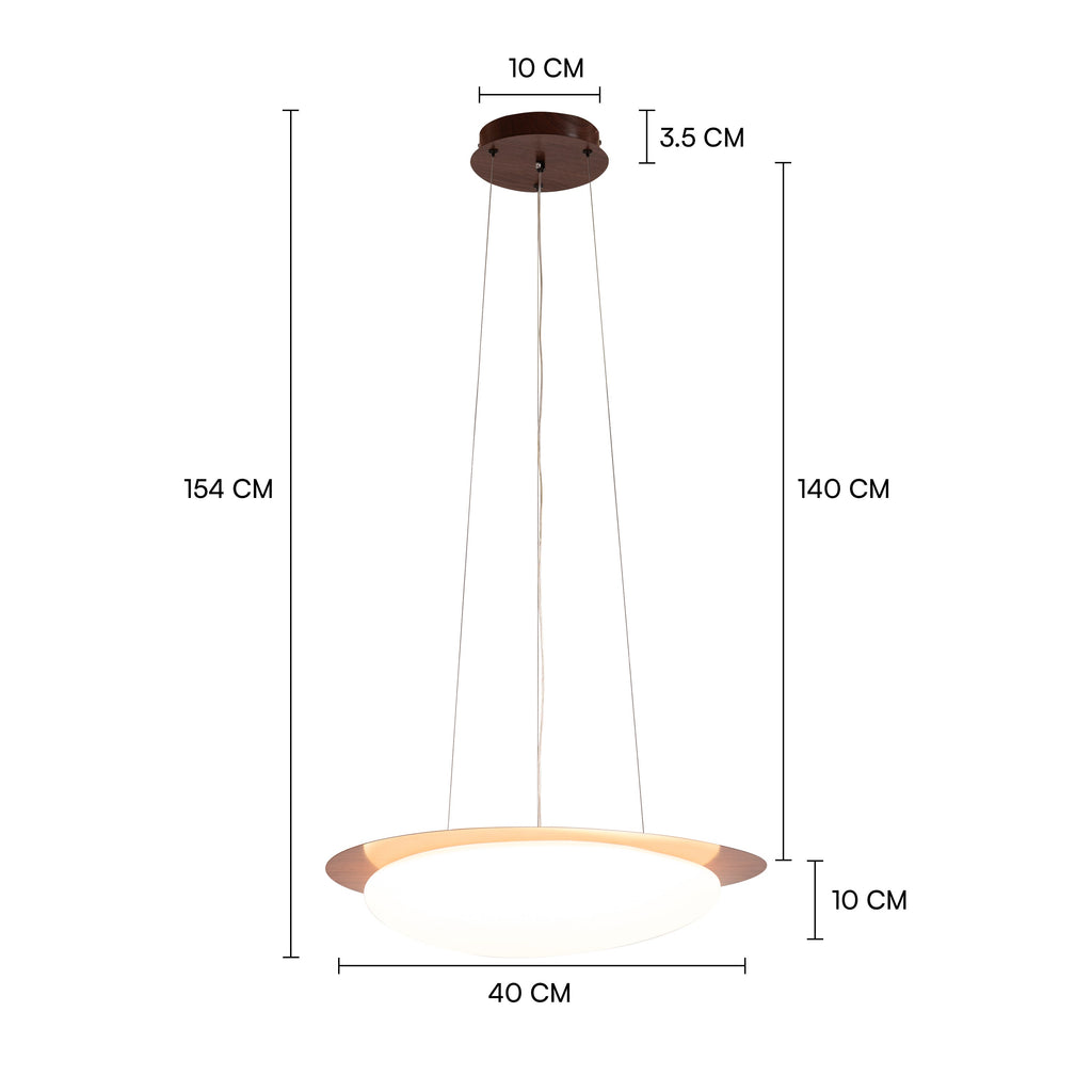 White Teak Pavlova Built-In LED Acrylic Pendant Light