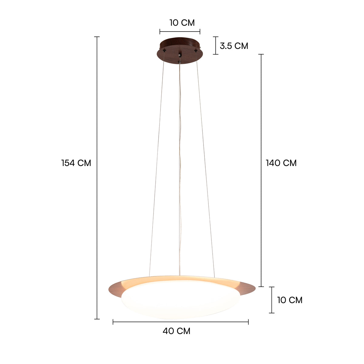 White Teak Pavlova Built-In LED Acrylic Pendant Light