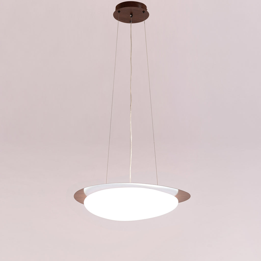 White Teak Pavlova Built-In LED Acrylic Pendant Light