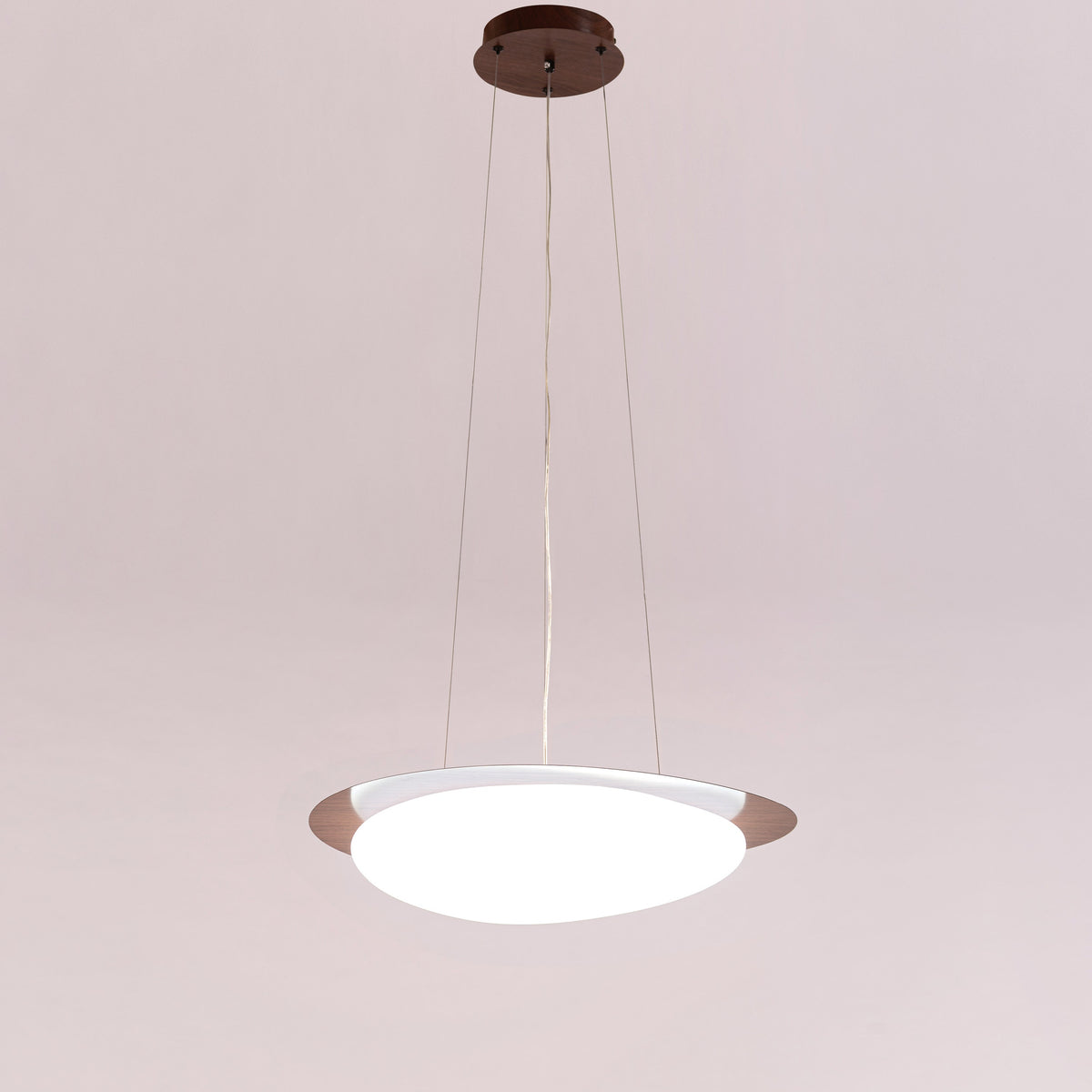 White Teak Pavlova Built-In LED Acrylic Pendant Light