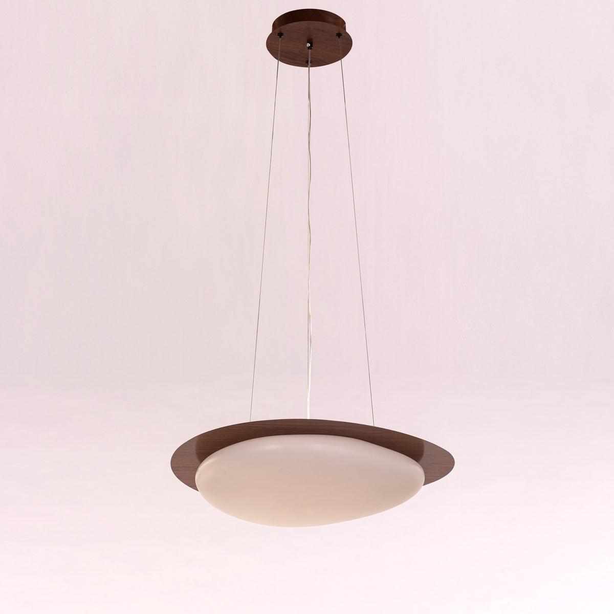 White Teak Pavlova Built-In LED Acrylic Pendant Light