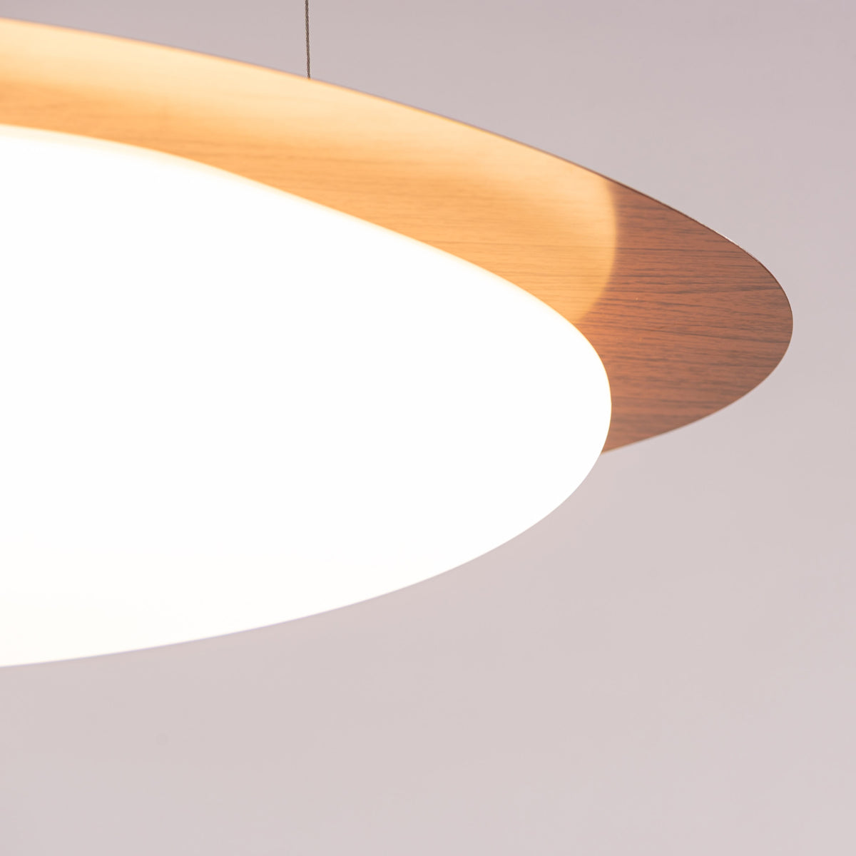 White Teak Pavlova Built-In LED Acrylic Pendant Light