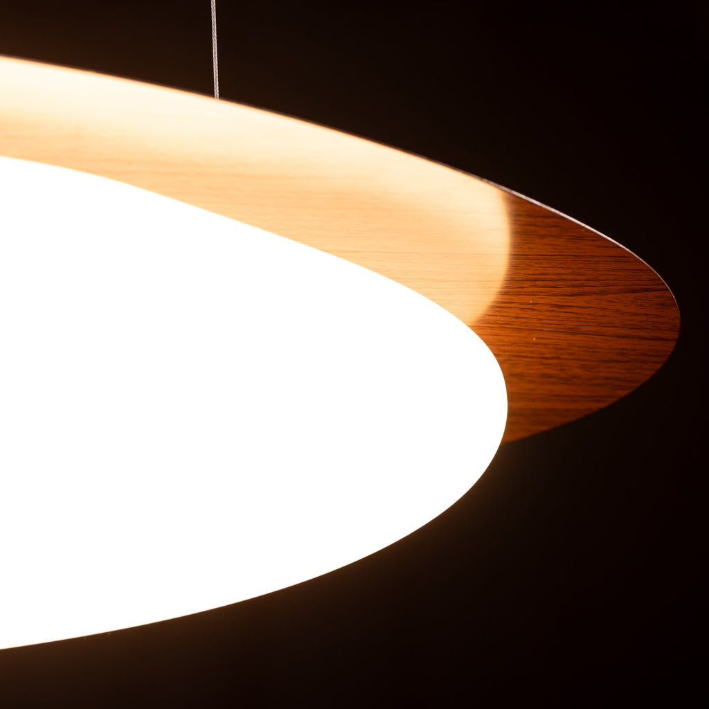 White Teak Pavlova Built-In LED Acrylic Pendant Light