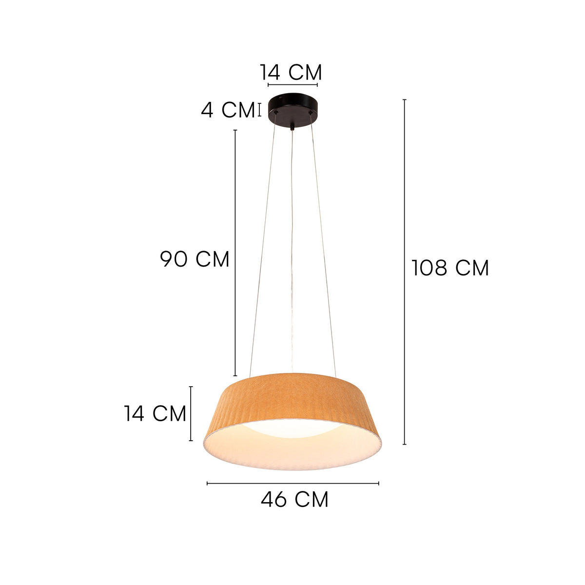 White Teak Curved Logic Beige Built-In LED Acrylic Pendant Light