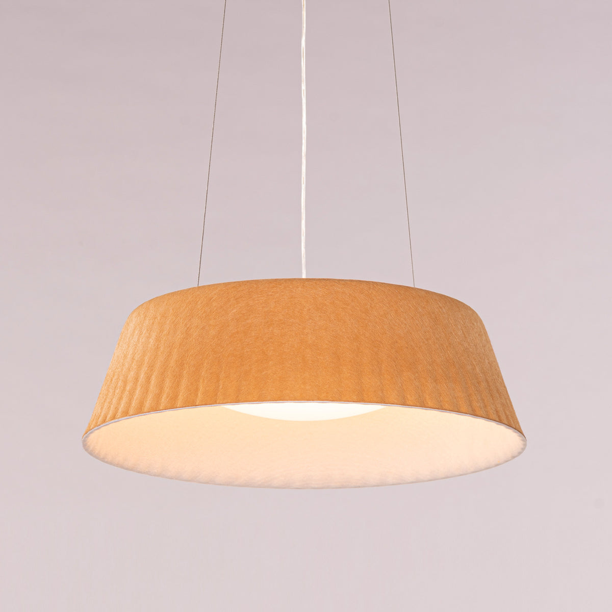 White Teak Curved Logic Beige Built-In LED Acrylic Pendant Light
