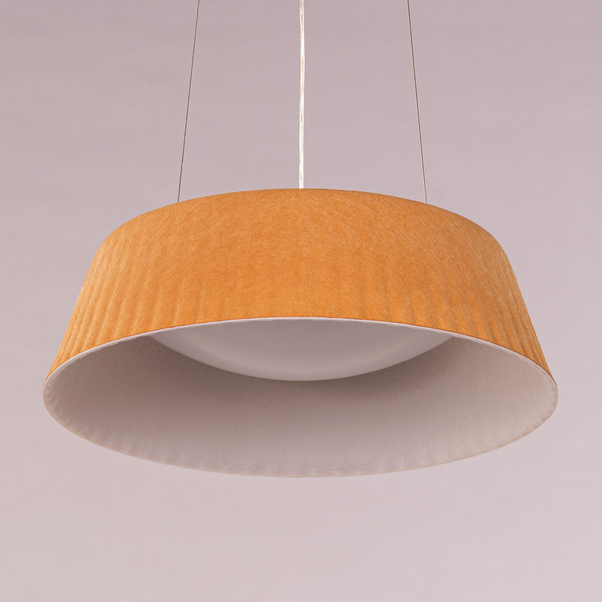 White Teak Curved Logic Beige Built-In LED Acrylic Pendant Light