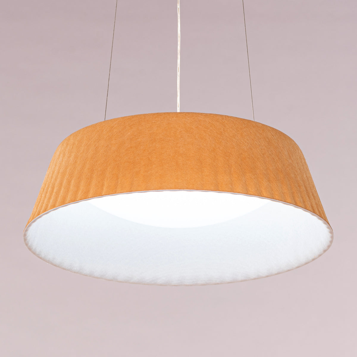 White Teak Curved Logic Beige Built-In LED Acrylic Pendant Light