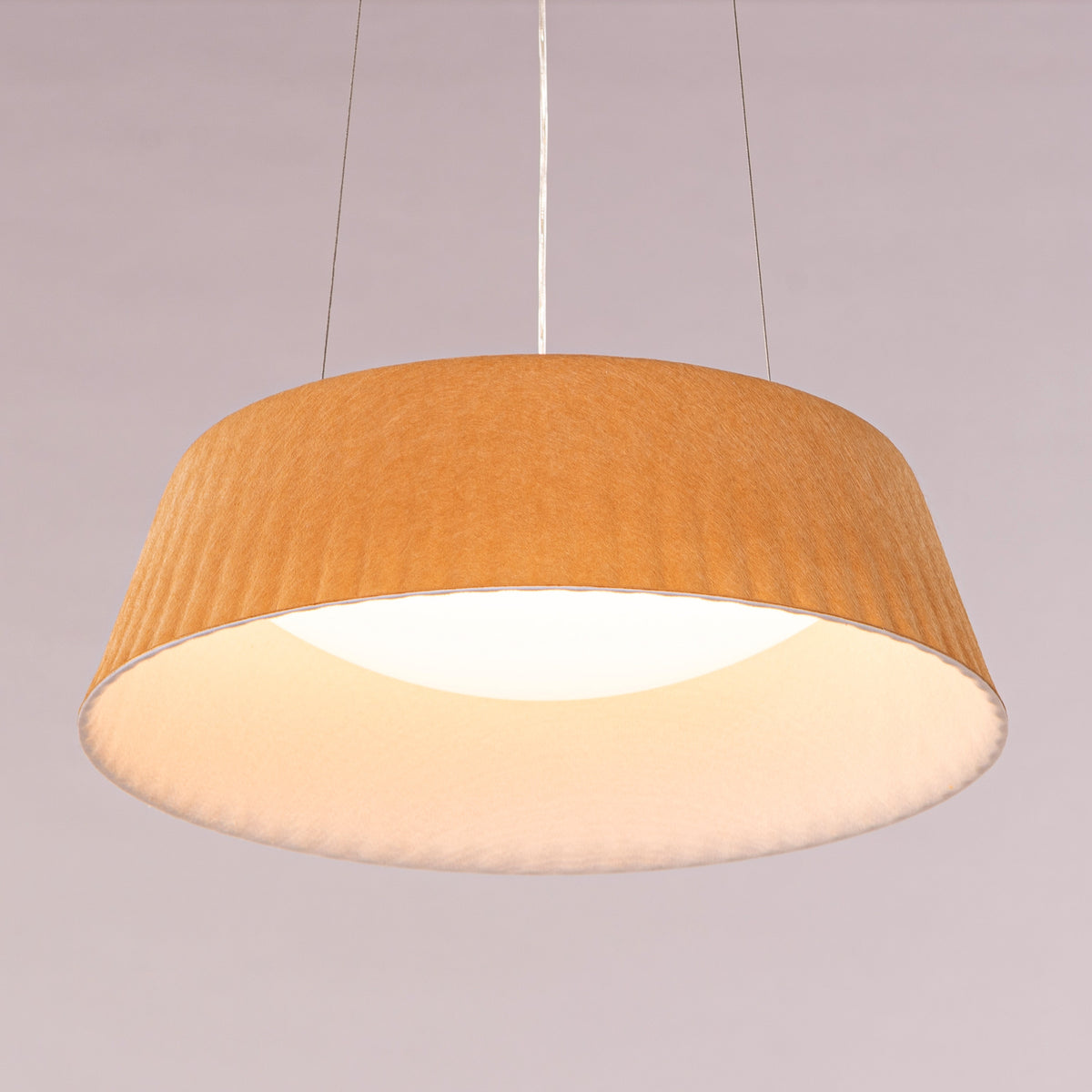 White Teak Curved Logic Beige Built-In LED Acrylic Pendant Light