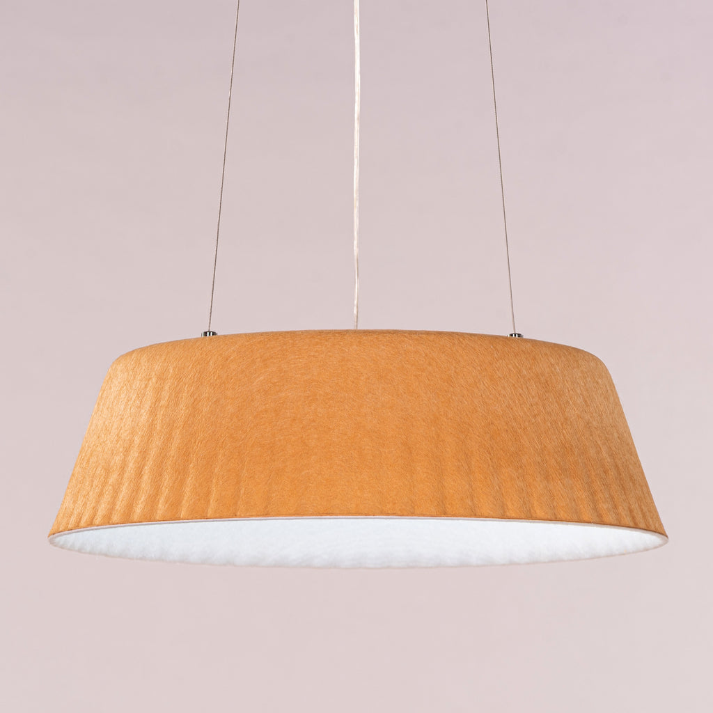 White Teak Curved Logic Beige Built-In LED Acrylic Pendant Light